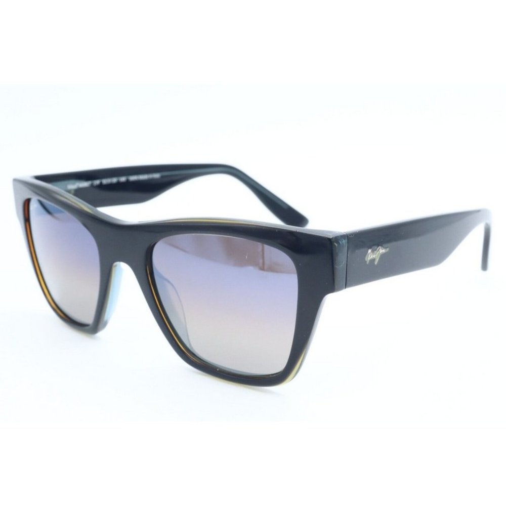 Maui Jim EKOLU MJ 867-27F Black Square Sunglasses Blue Polarized Lens 53.5mm (A)